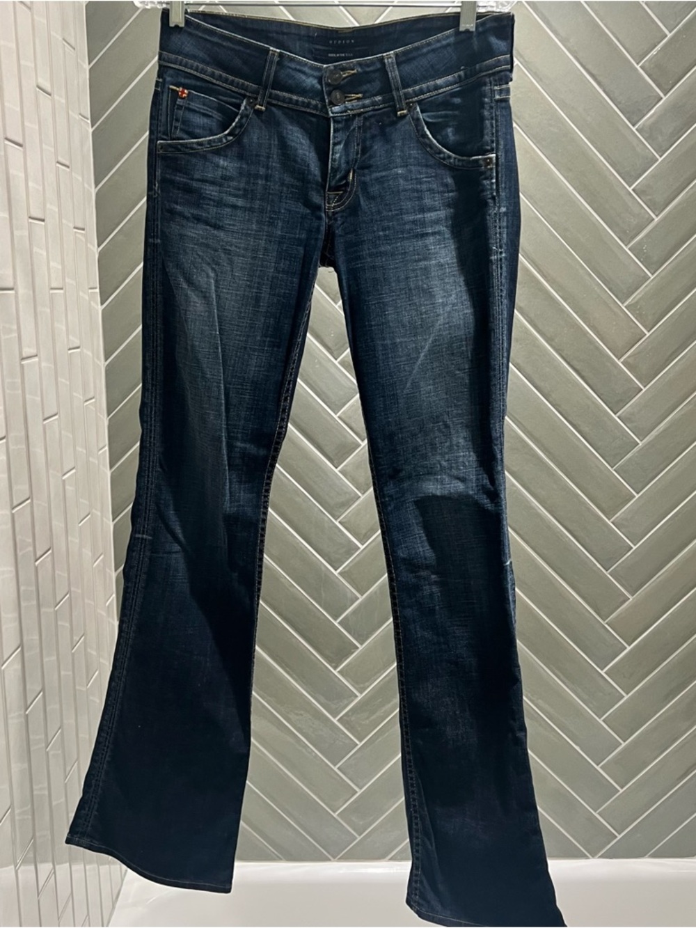 Hudson Jeans Low Rise Dark Blue Flare Jeans